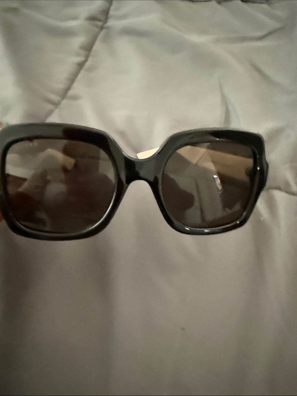 100% Authentic Gucci Black Square Sunglasses with Brown Lenses - Oversized.